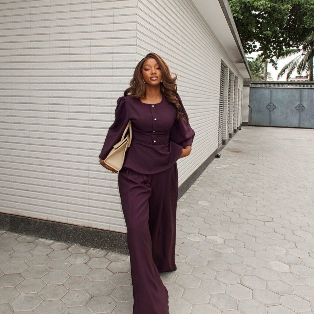 Puff Sleeve Top with Matching Wide-Leg Pants — Outfits for Long Torso