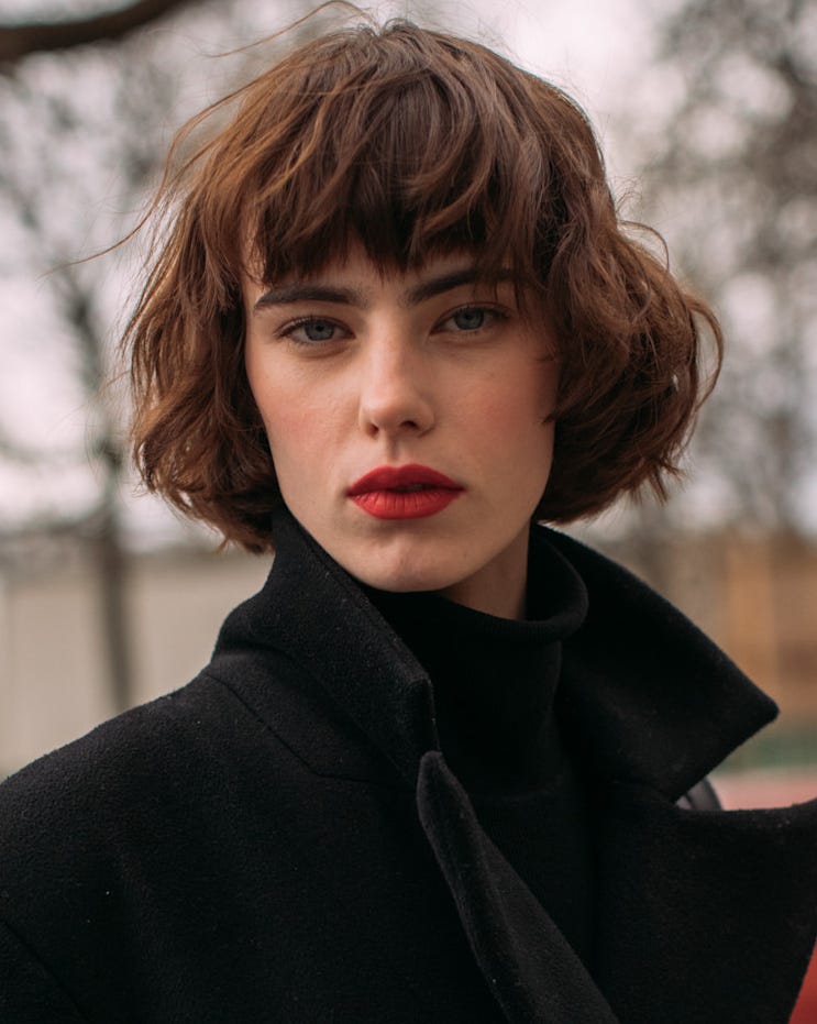 Wavy Reddish Brown Bob Wavy Reddish Brown Bob — Haircuts for Thin Hair