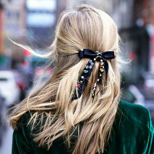 Half Down With Scarf Bow Half Down With Scarf Bow — Hair Bow Ponytail