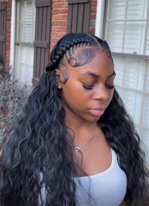 Braided Crown With Side-Swept Bangs — Half Up Half Down Natural Hair