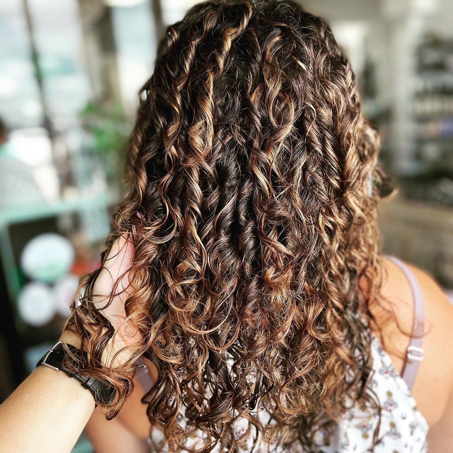 Mid-Back Air-Dried With Sun-Kissed Highlights Mid-Back Air-Dried With Sun-Kissed Highlights — Highlights on Curly Hair