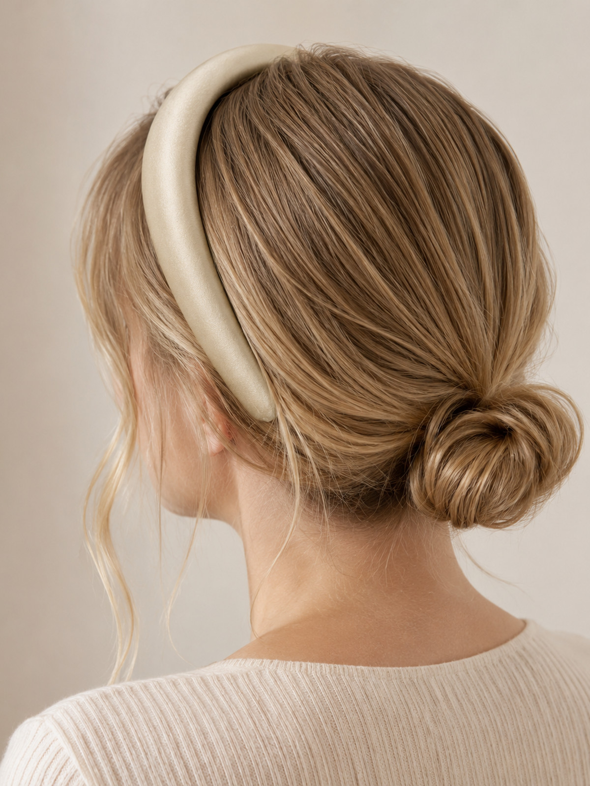 Headband with Low Bun Headband with Low Bun — Padded Headband Hairstyles