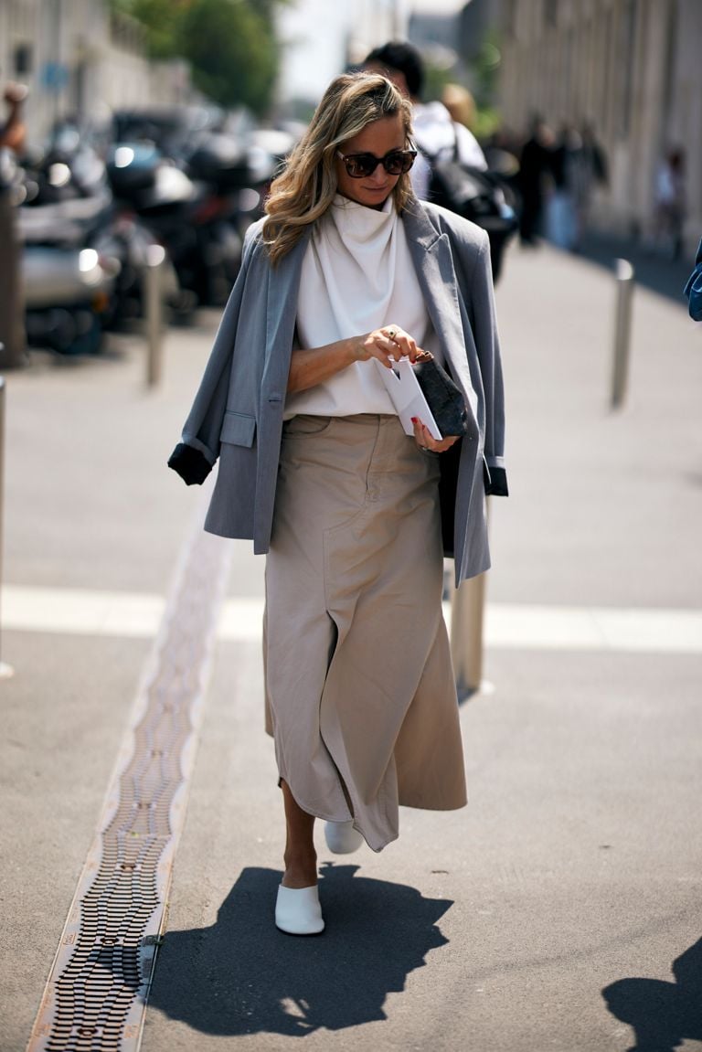 Smart Casual Beige Maxi Skirt with Front Slit Smart Casual Beige Maxi Skirt with Front Slit — Maxi Skirts