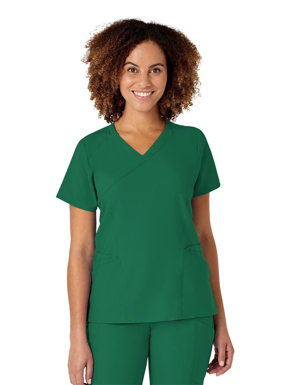Forest Green V-Neck Scrub Top for Work Forest Green V-Neck Scrub Top for Work — Scrubs Outfits