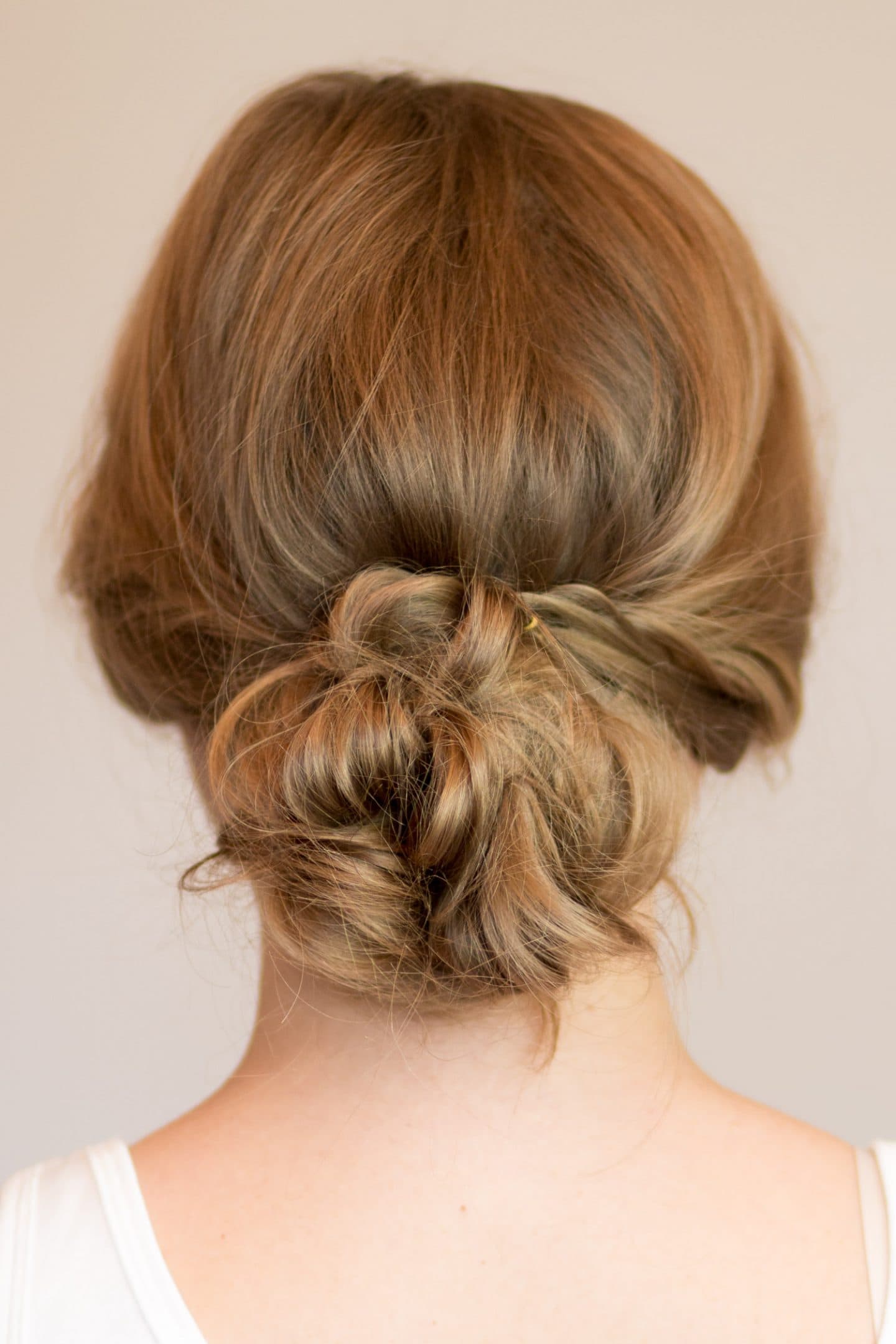 Chin-Length Bob Low Bun — Heatless Hairstyles