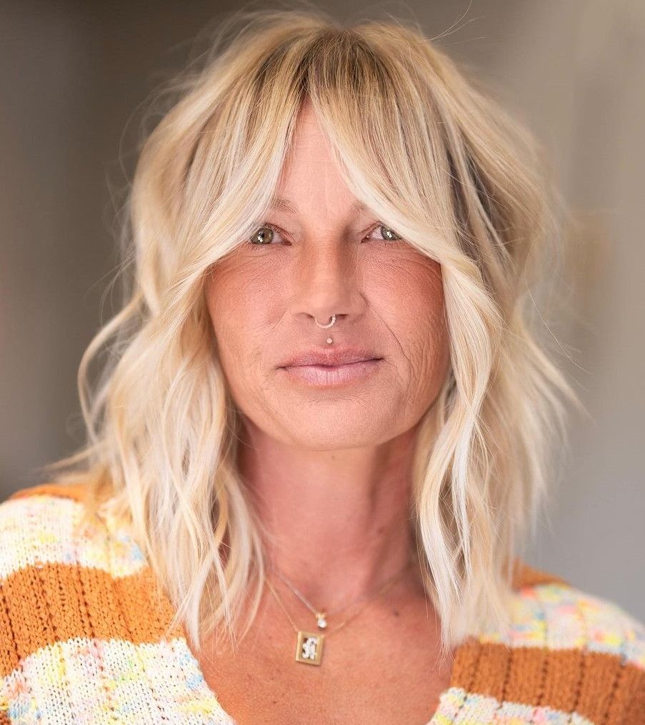 Platinum Blonde With Dark Roots Platinum Blonde With Dark Roots — Hair Color for Women Over 50