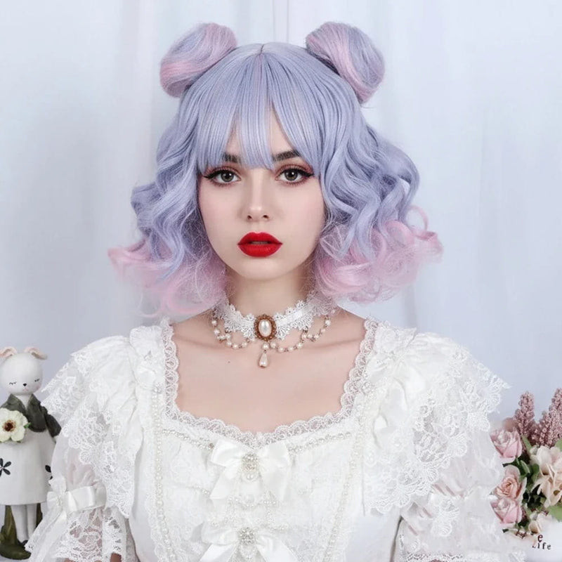 Lavender Bob With Pink Ombre Lavender Bob With Pink Ombre — Cotton Candy Hair