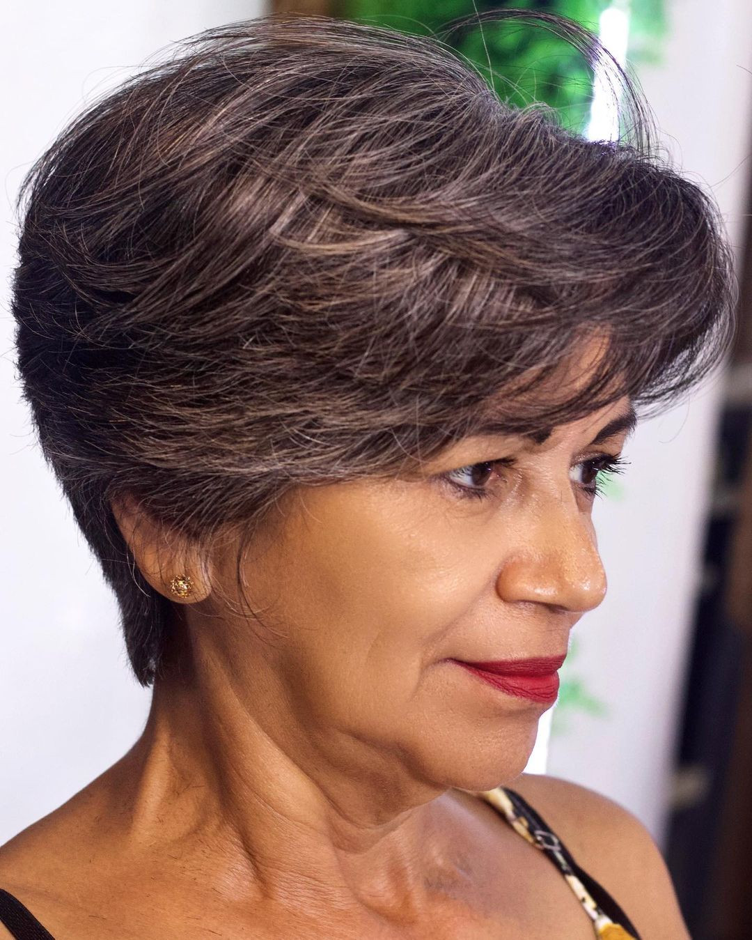 Salt and Pepper Pixie Salt and Pepper Pixie — Hair Color for Women Over 70