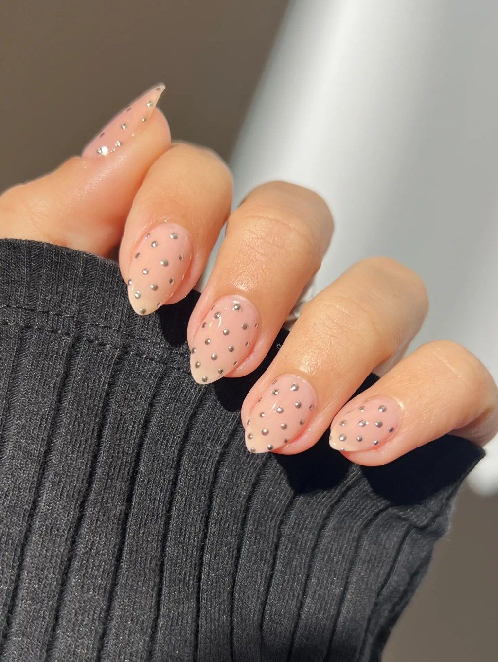 Medium Stiletto Nude Studded — Realtor Nails