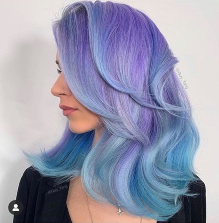 Pastel Lavender To Baby Blue Gradient Pastel Lavender To Baby Blue Gradient — Fun Hair Colors