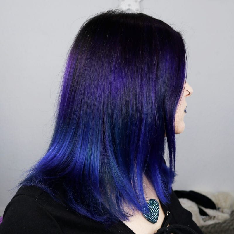 Collarbone Bob Purple Blue Ombre Collarbone Bob Purple Blue Ombre — Galaxy Hair