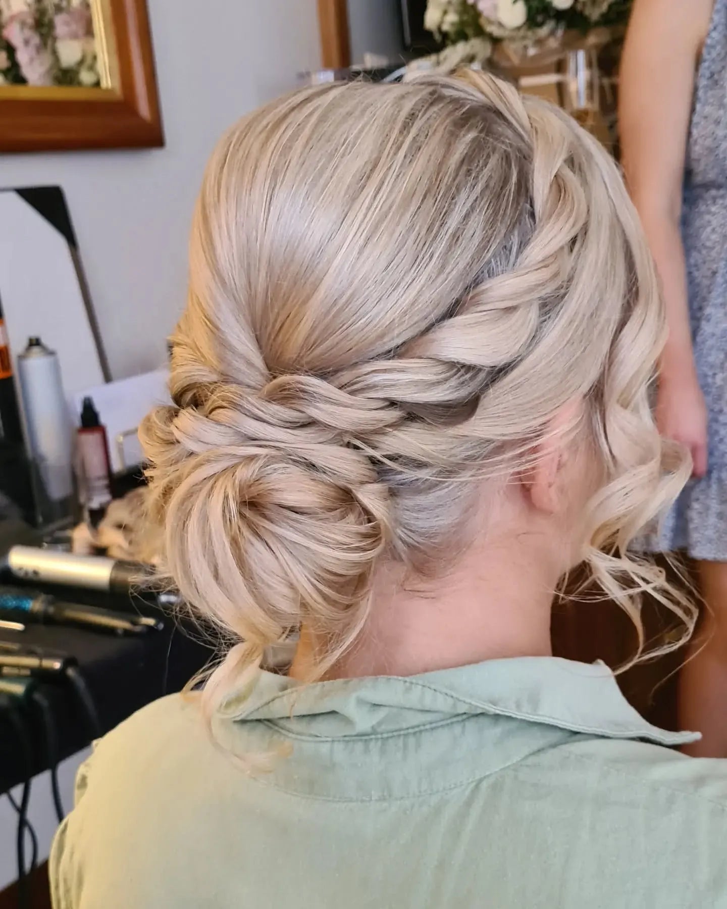 Platinum Blonde Braided Updo — Blonde Braids