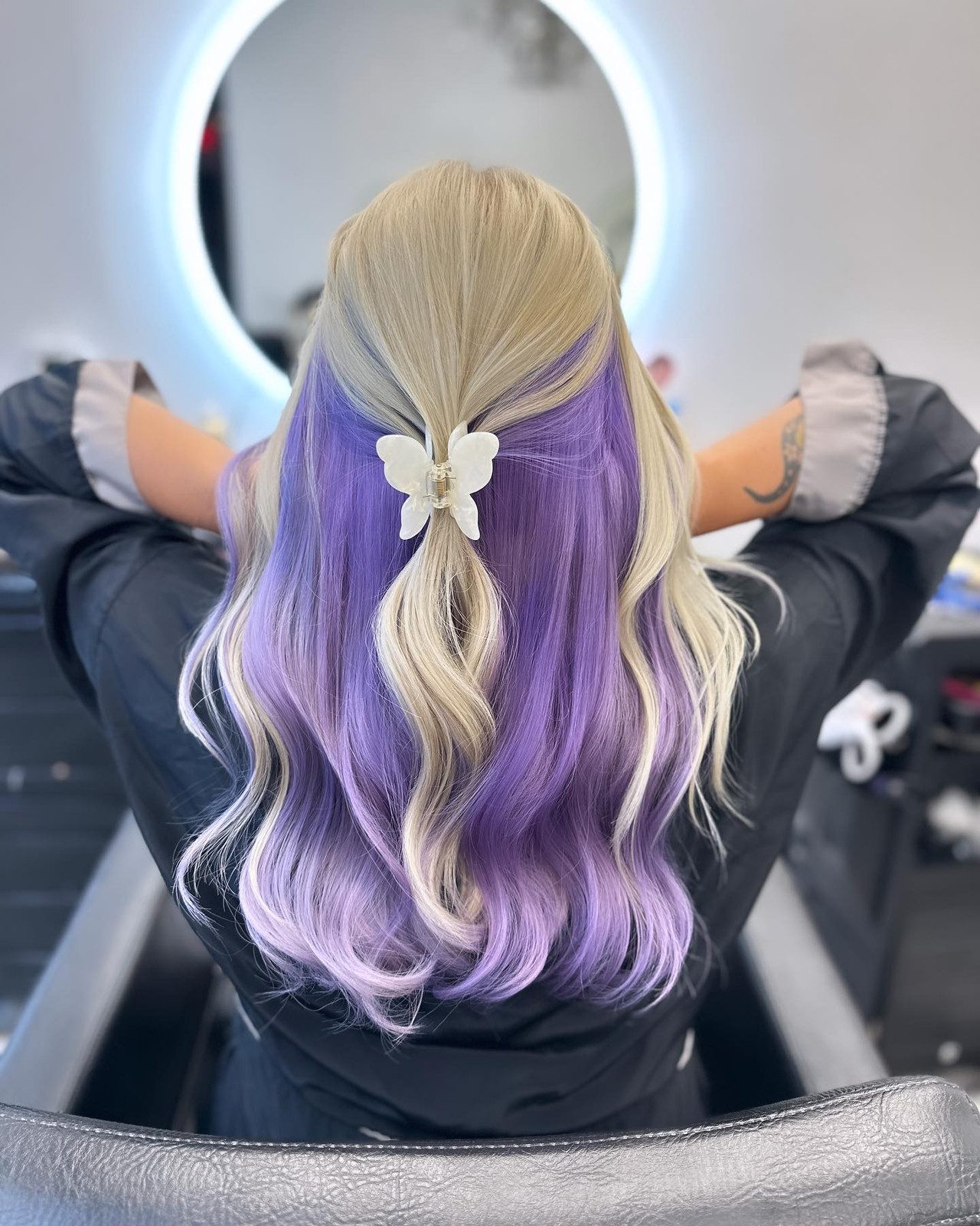 Blonde With Purple Ombré Peekaboo Blonde With Purple Ombré Peekaboo — Peekaboo Hair