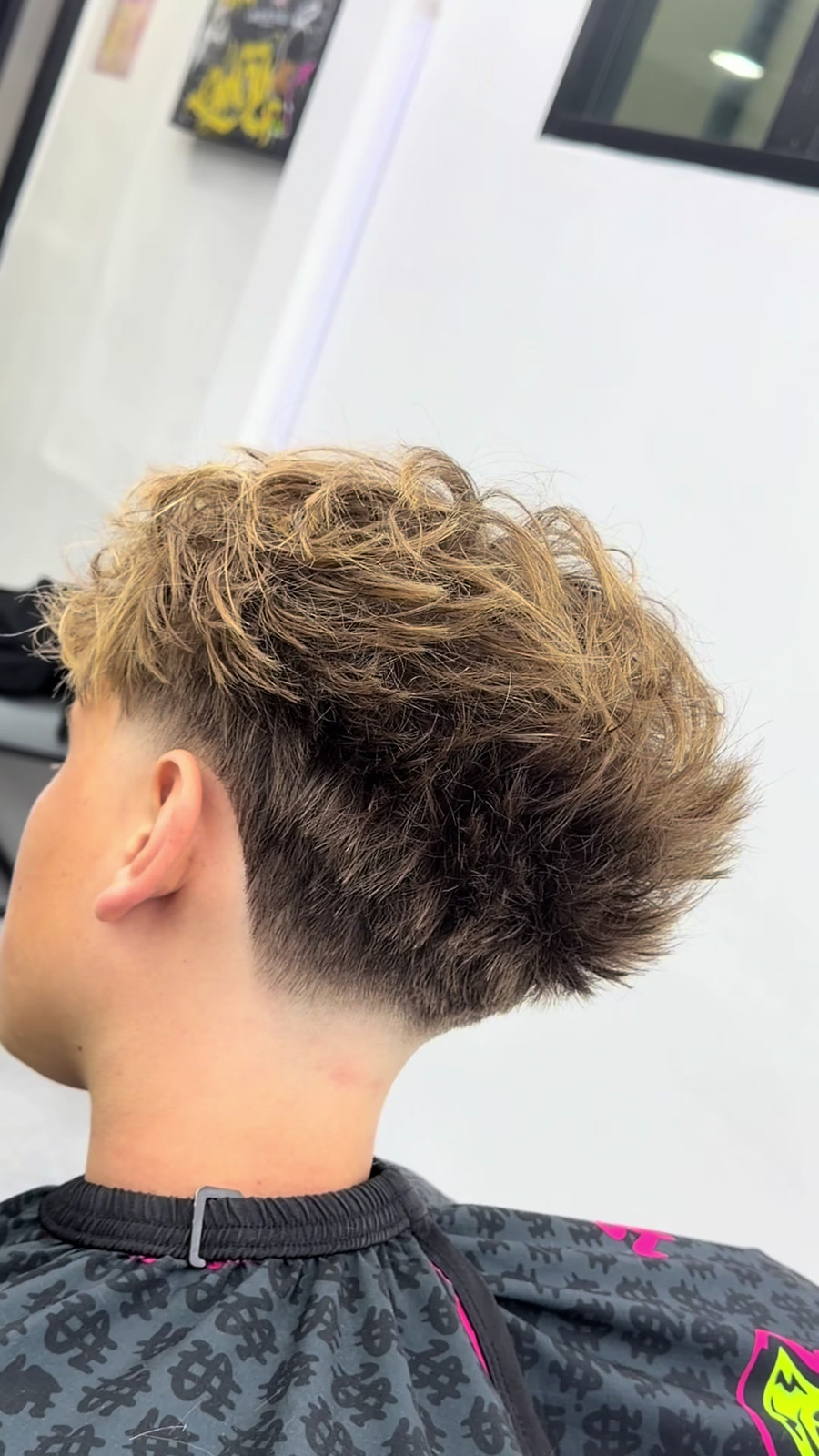 Textured Curly Blonde Taper — Blowout Taper