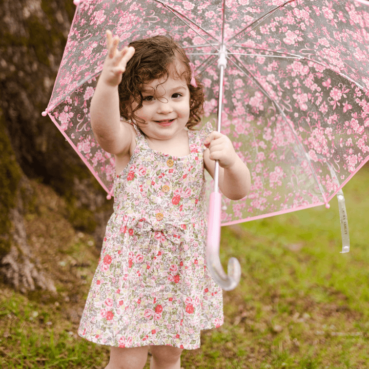 Charming Floral Dress and Umbrella for Sunny Days Charming Floral Dress and Umbrella for Sunny Days — Baby Outfits