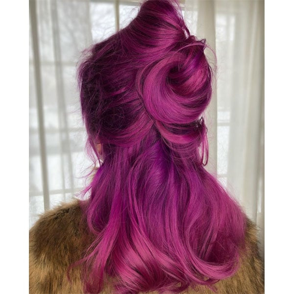 Voluminous Fuchsia Updo Voluminous Fuchsia Updo — Fuchsia Hair