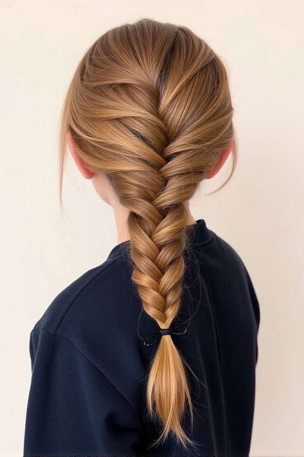 Light Brown Fishtail Braid Light Brown Fishtail Braid — School Hairstyles