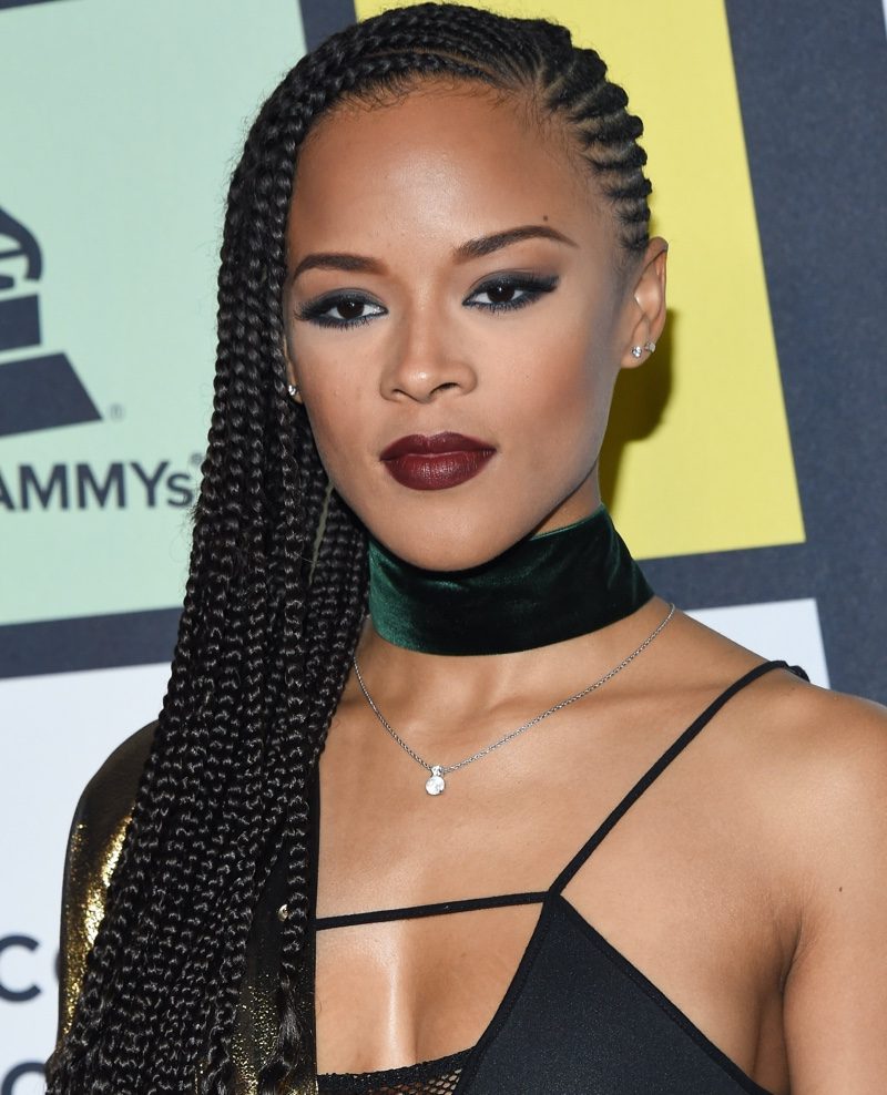 Long, Flowing Side-Parted Braids — Cornrows