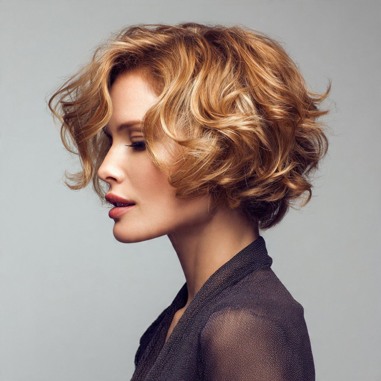Strawberry Blonde Bob with Voluminous Curls Strawberry Blonde Bob with Voluminous Curls — Prom Hairstyles for Short Hair