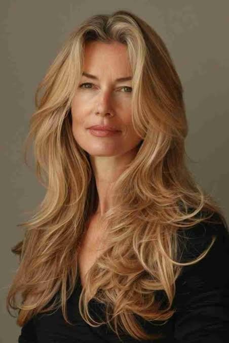 Rich Golden Blonde Mid-Back Waves Rich Golden Blonde Mid-Back Waves — Blonde Hair Over 40