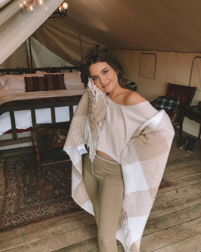 Cozy Knitwear and Blanket Wrap for Glamping Comfort — Glamping Outfits