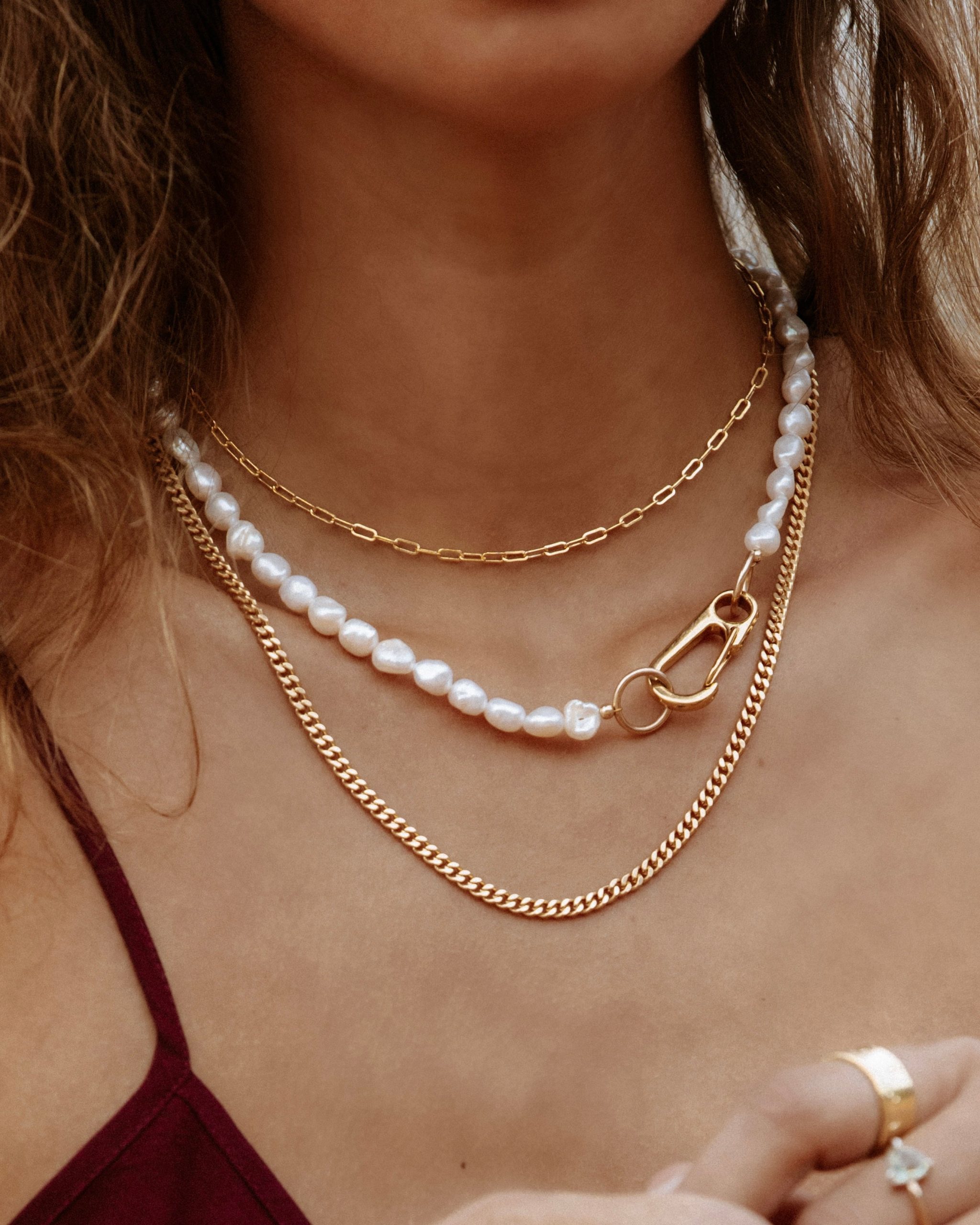 Evening Dressy Casual Outfit Idea — Pearl Jewelry