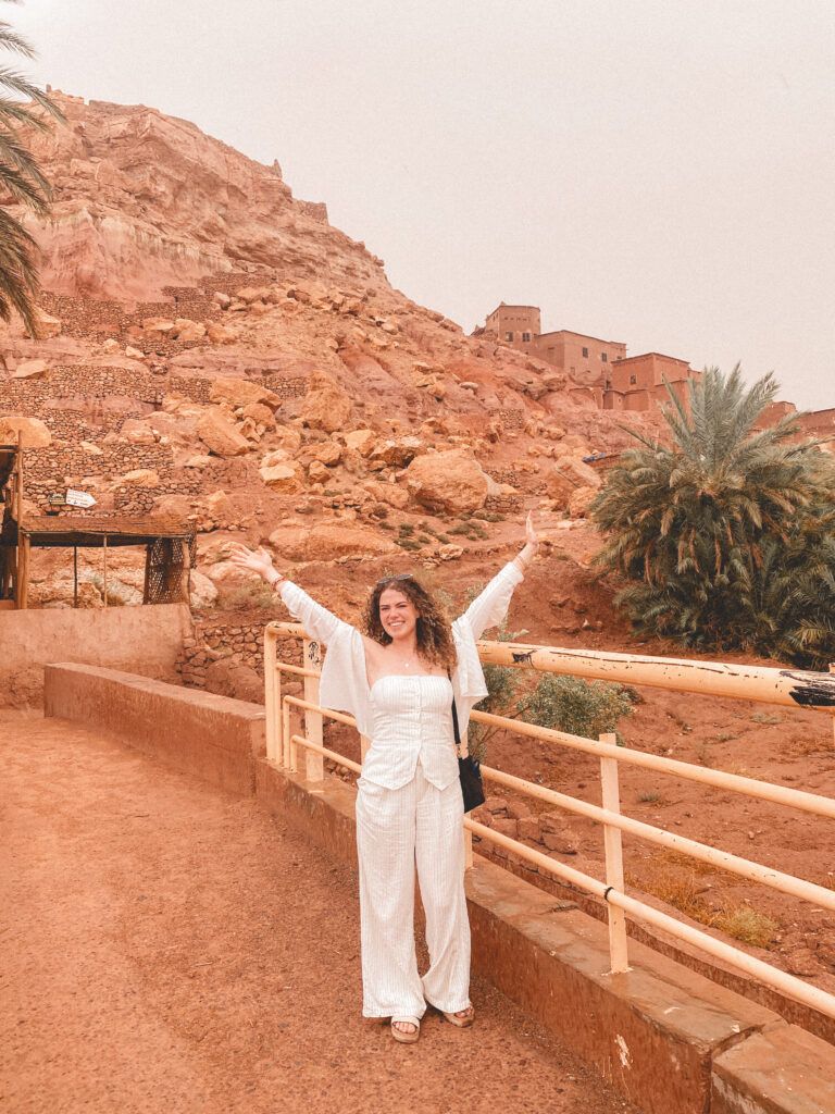 Desert Adventure in a Striped Wide-Leg Jumpsuit Desert Adventure in a Striped Wide-Leg Jumpsuit — Morocco Outfits