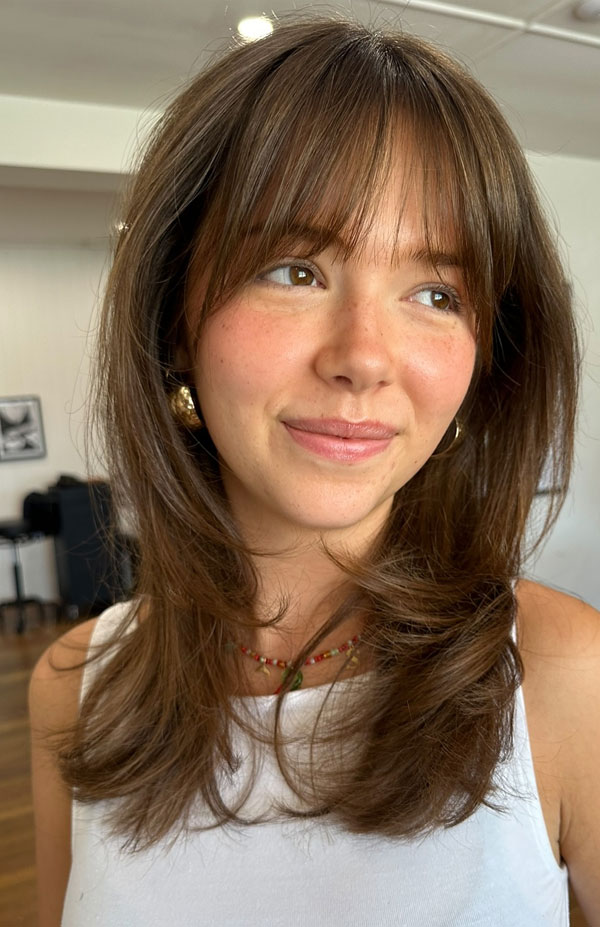 Medium Brown Visual Idea — Medium Hair with Bangs