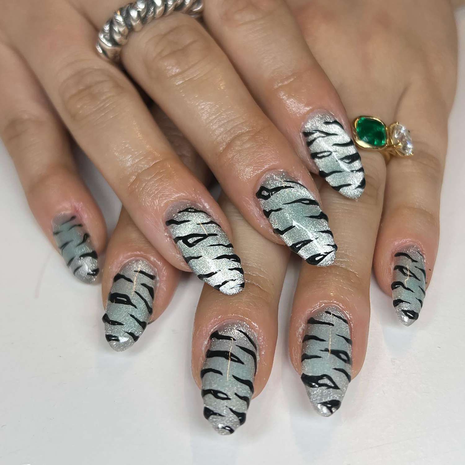 Full Nail Coverage With Zebra Print Visual Idea — Zebra Nails