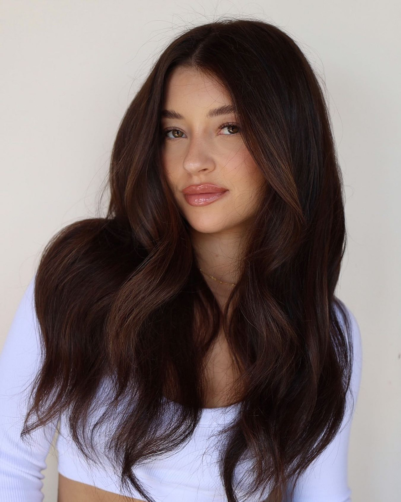 Dark Brown With Auburn Undertones Dark Brown With Auburn Undertones — Hair Color for Olive Skin Brown Eyes