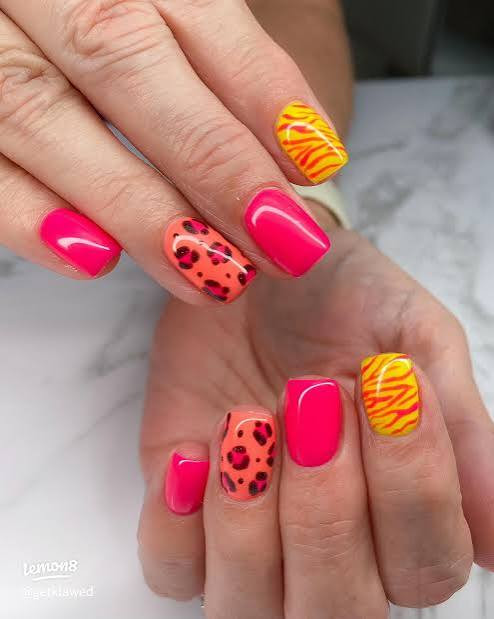 Summer Visual Idea — Animal Print Nails