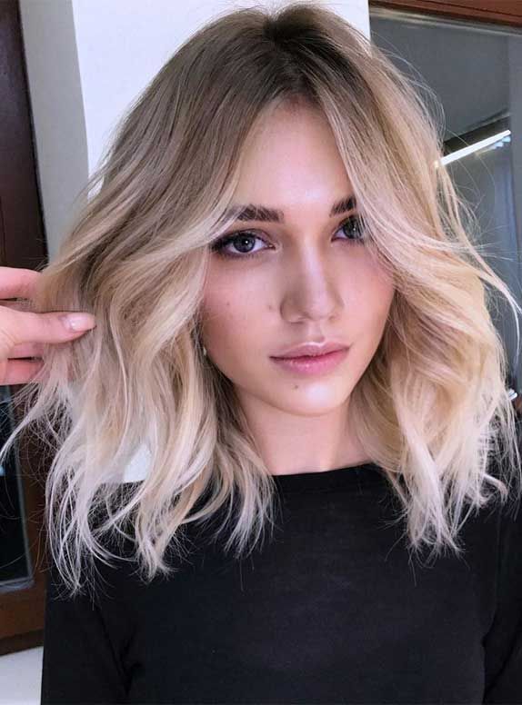 Ash Blonde Balayage Collarbone Lob Ash Blonde Balayage Collarbone Lob — Hair Color Ideas