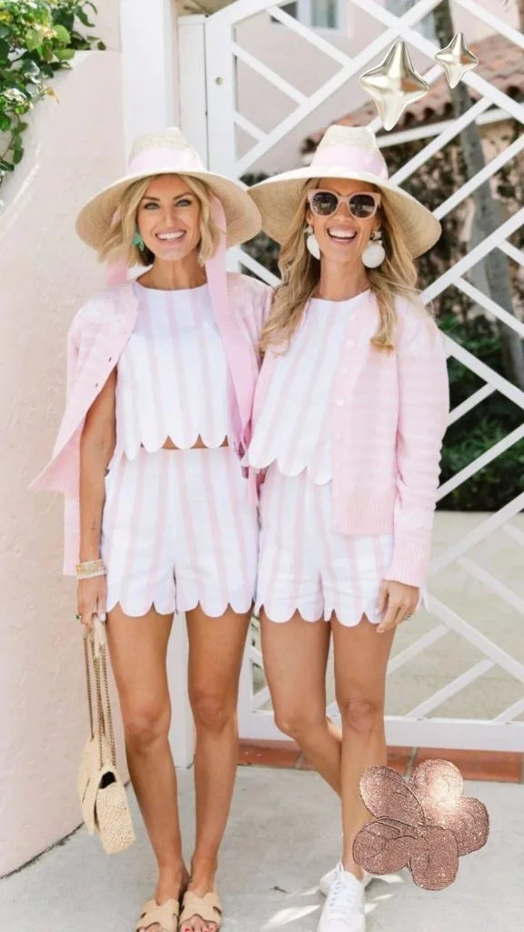 Matching Scalloped Crop Top and Shorts — Country Club Casual Outfits