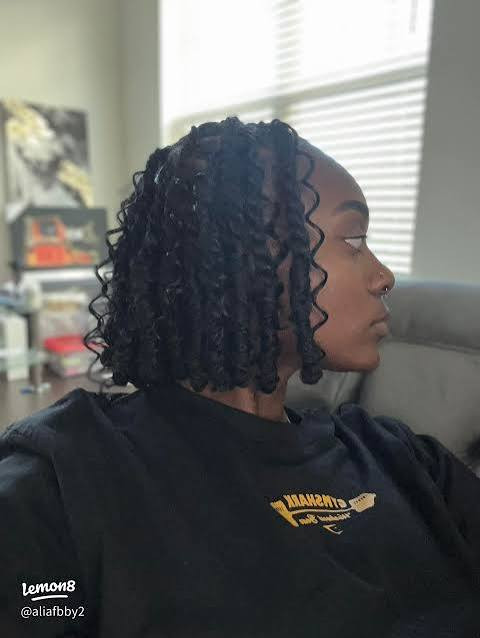 Chin Black Braided Faux Locs Bob Chin Black Braided Faux Locs Bob