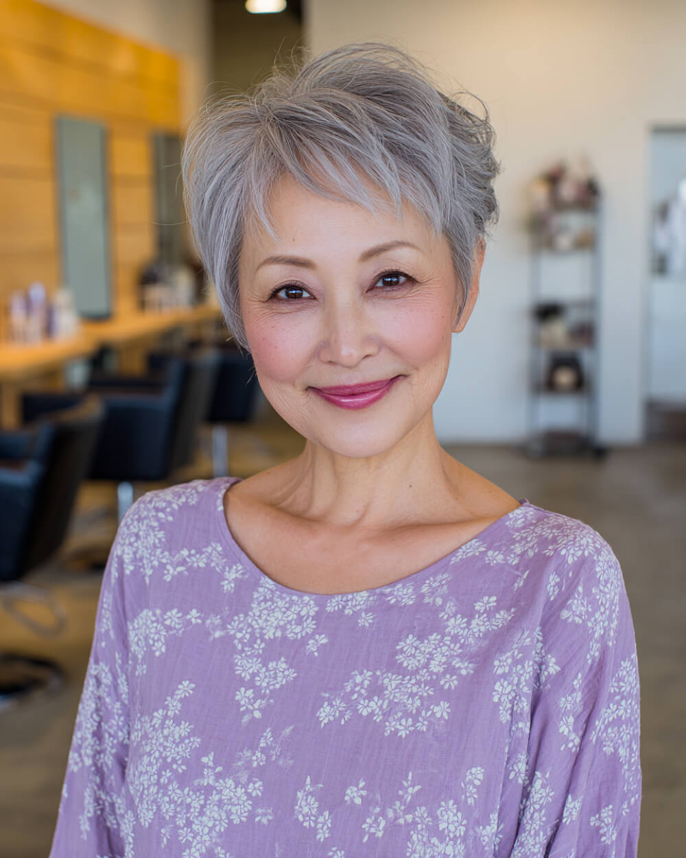 Tousled Grey Pixie — Pixie Cut for Thin Hair