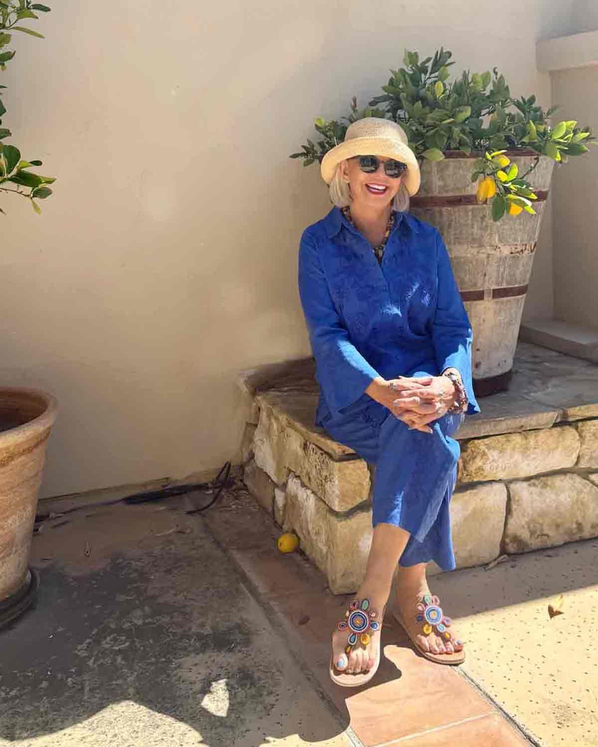 Blue Textured Set for Stylish Resort Wear Puerto Rico Outfits