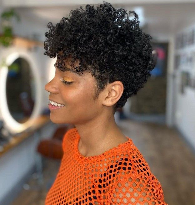 Defined Black Curls Pixie — Pixie Haircuts