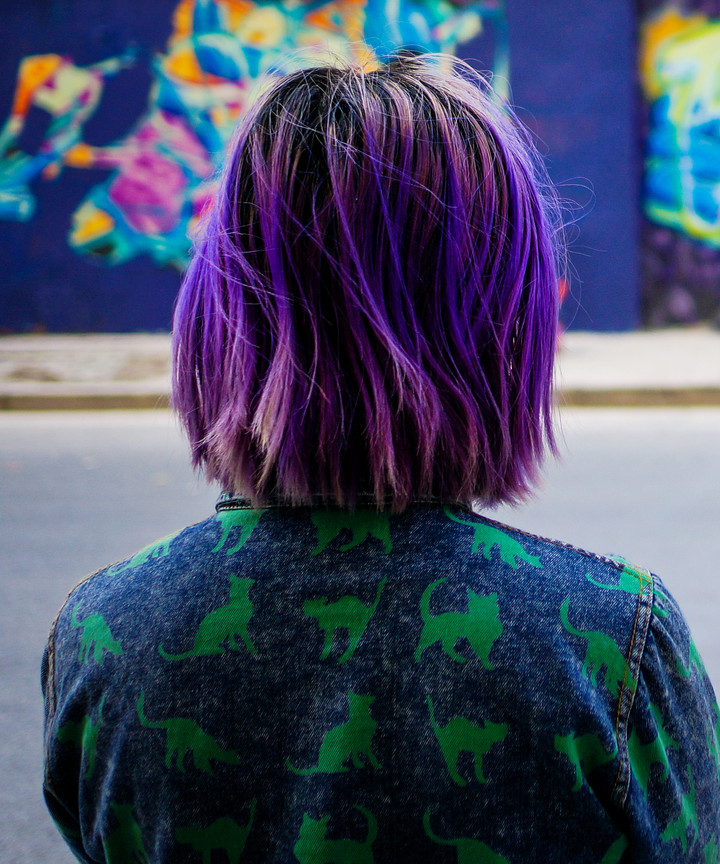 Vibrant Purple With Darker Roots Visual Idea — Purple Hair