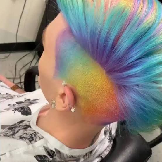 Short Visual Idea Short Visual Idea — Pastel Rainbow Hair