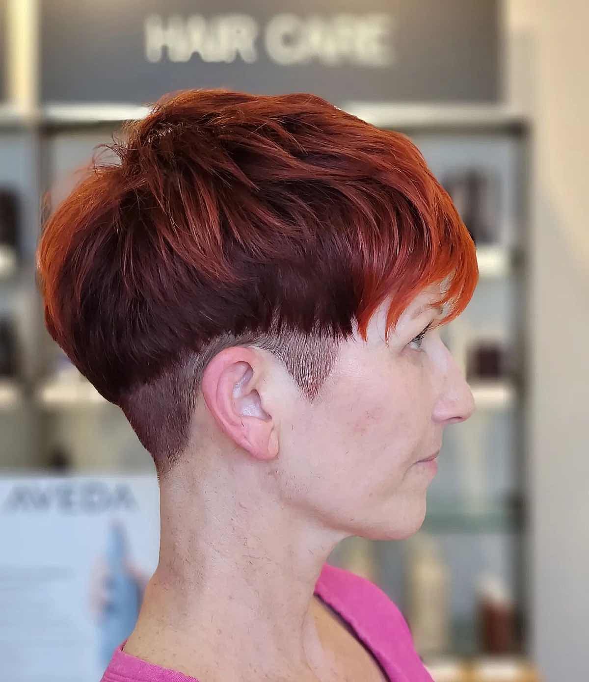 Textured Red and Orange Layered Bowl Cut Textured Red and Orange Layered Bowl Cut