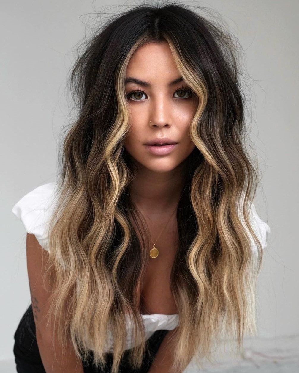 Layers Black with Blonde Balayage Dimension Layers Black with Blonde Balayage Dimension — Black and Blonde Hair