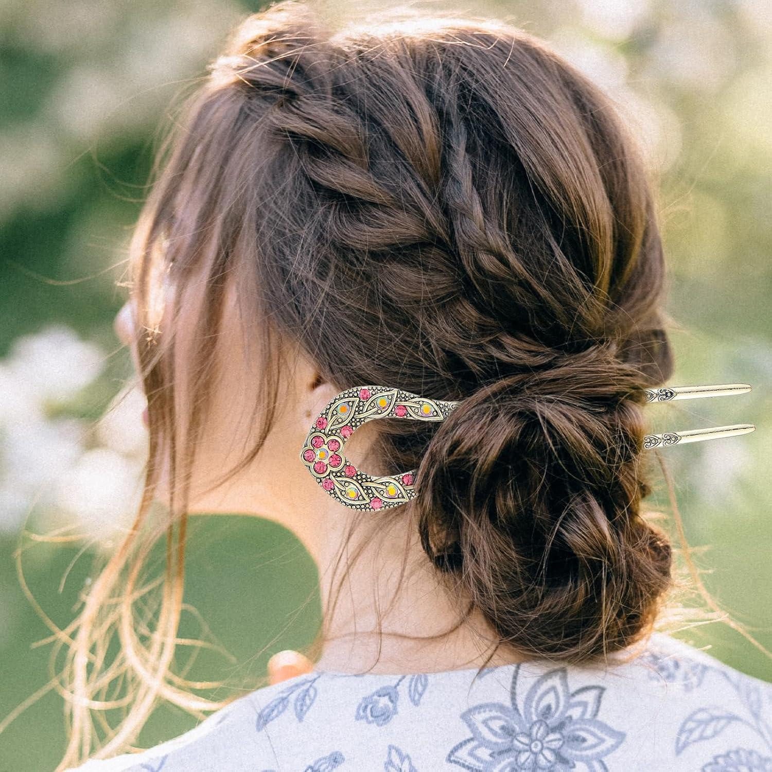 Braided Bun With Ornate Stick — Hair Stick Hairstyles
