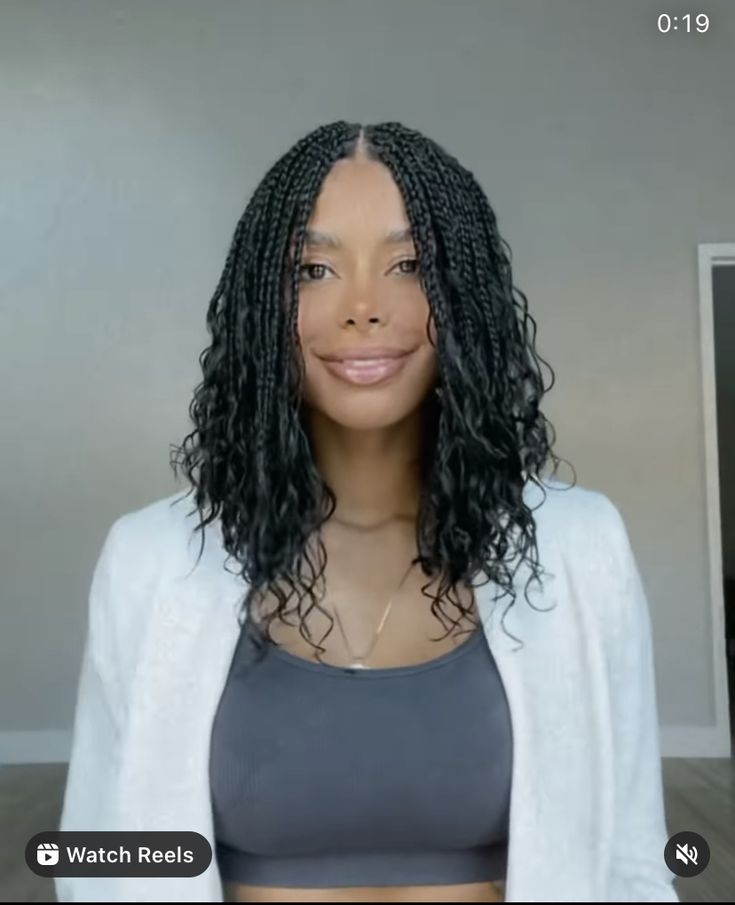 Box Braids Half Updo With High Bun