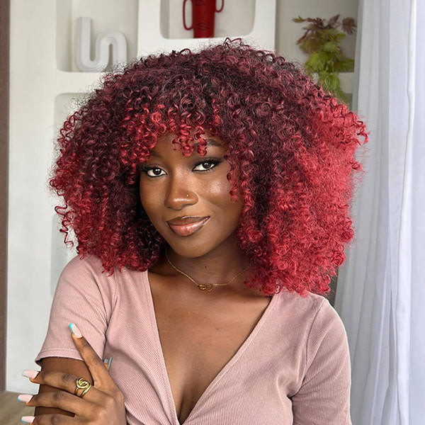 Vibrant Red Afro Fringe Vibrant Red Afro Fringe — Red Hair on Black Women