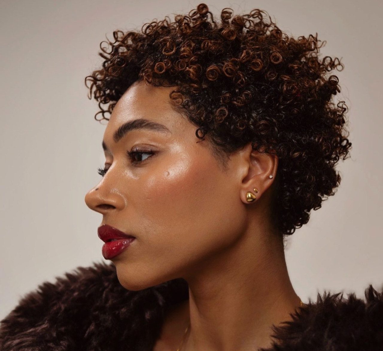 Honey Highlighted Tapered Cut — Afro Hairstyles