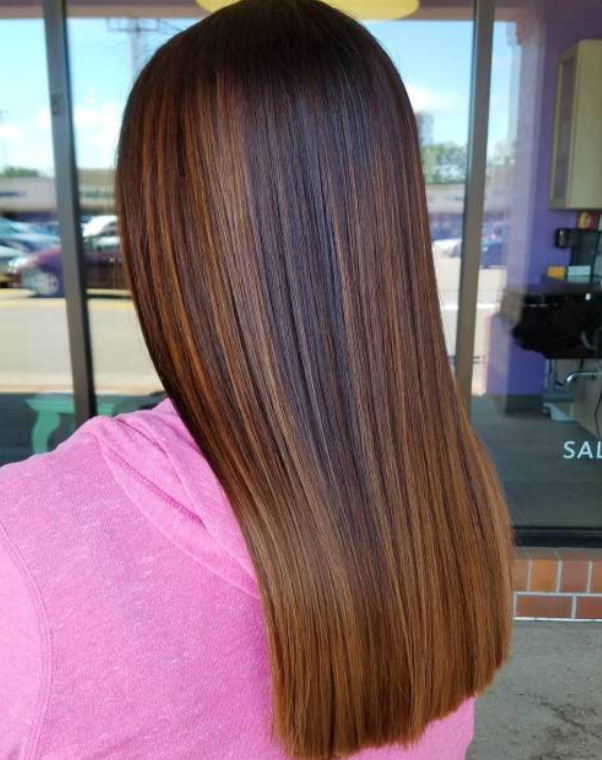 Caramel Balayage On A Straight Chin Bob — Balayage Straight Hair