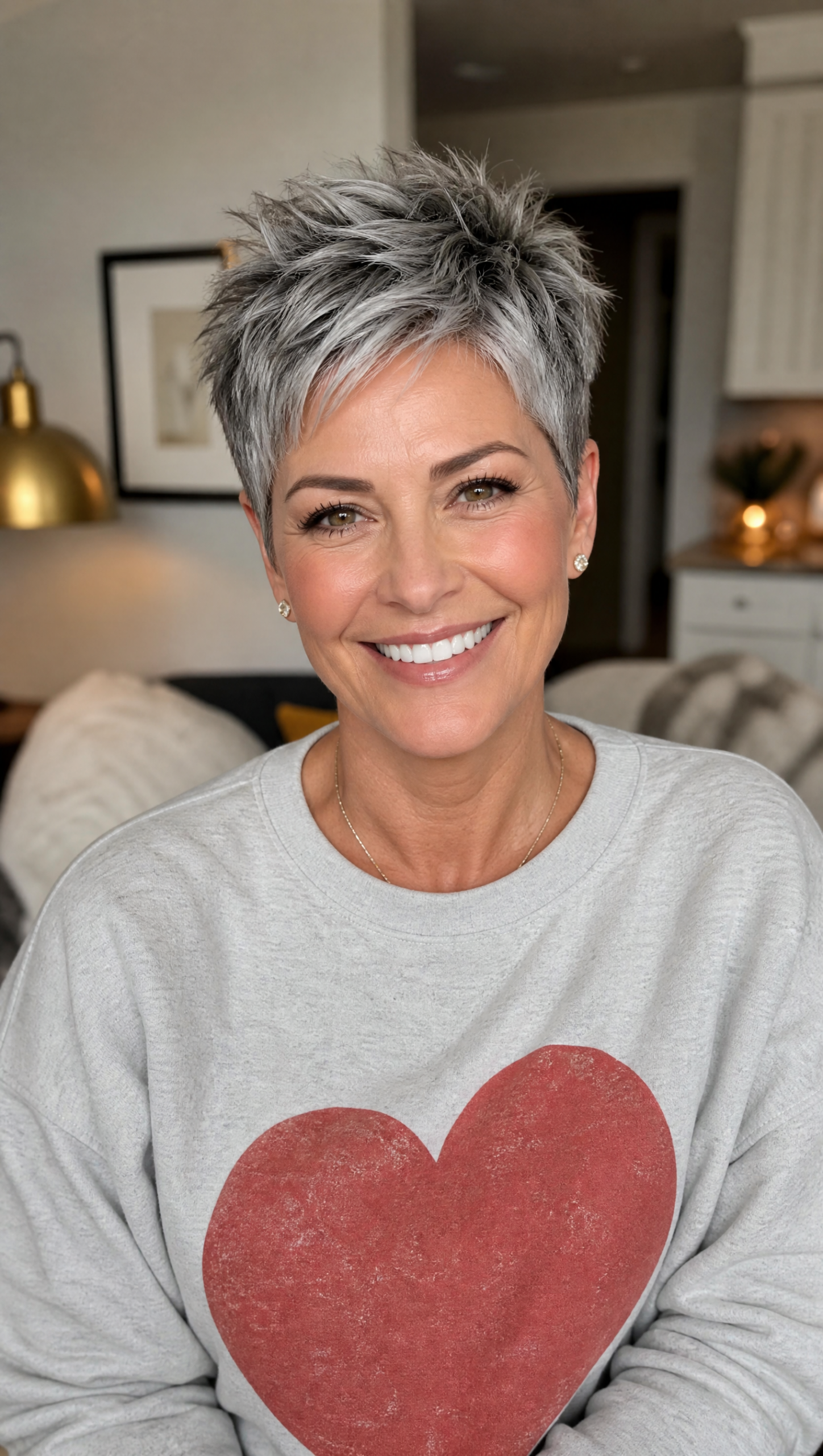 Bright Grey Pixie With Volume Bright Grey Pixie With Volume — Pixie Cut for Women Over 50