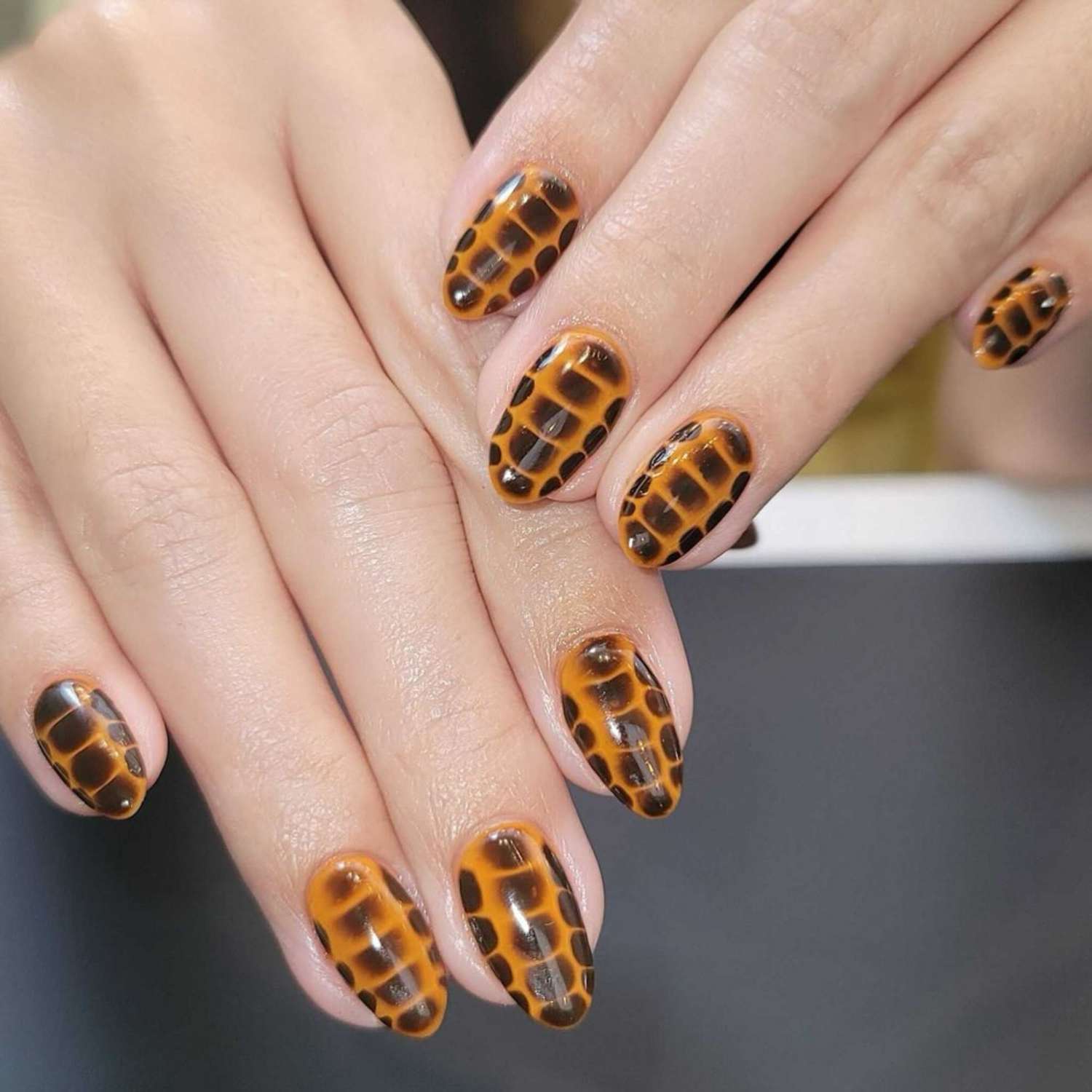 Medium Stiletto Cow Print and Turquoise — Western Nails