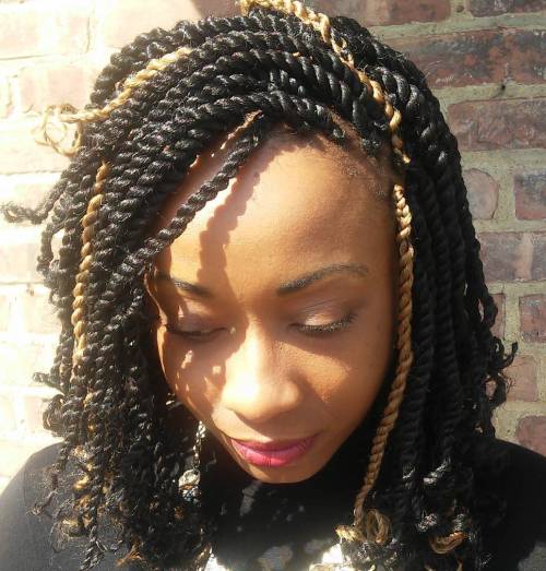 Mid-Back Multi-Tonal Kinky Twists