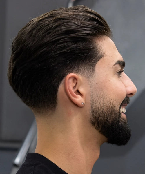 Smooth Dark Brown Pompadour Smooth Dark Brown Pompadour — Mens Hairstyles